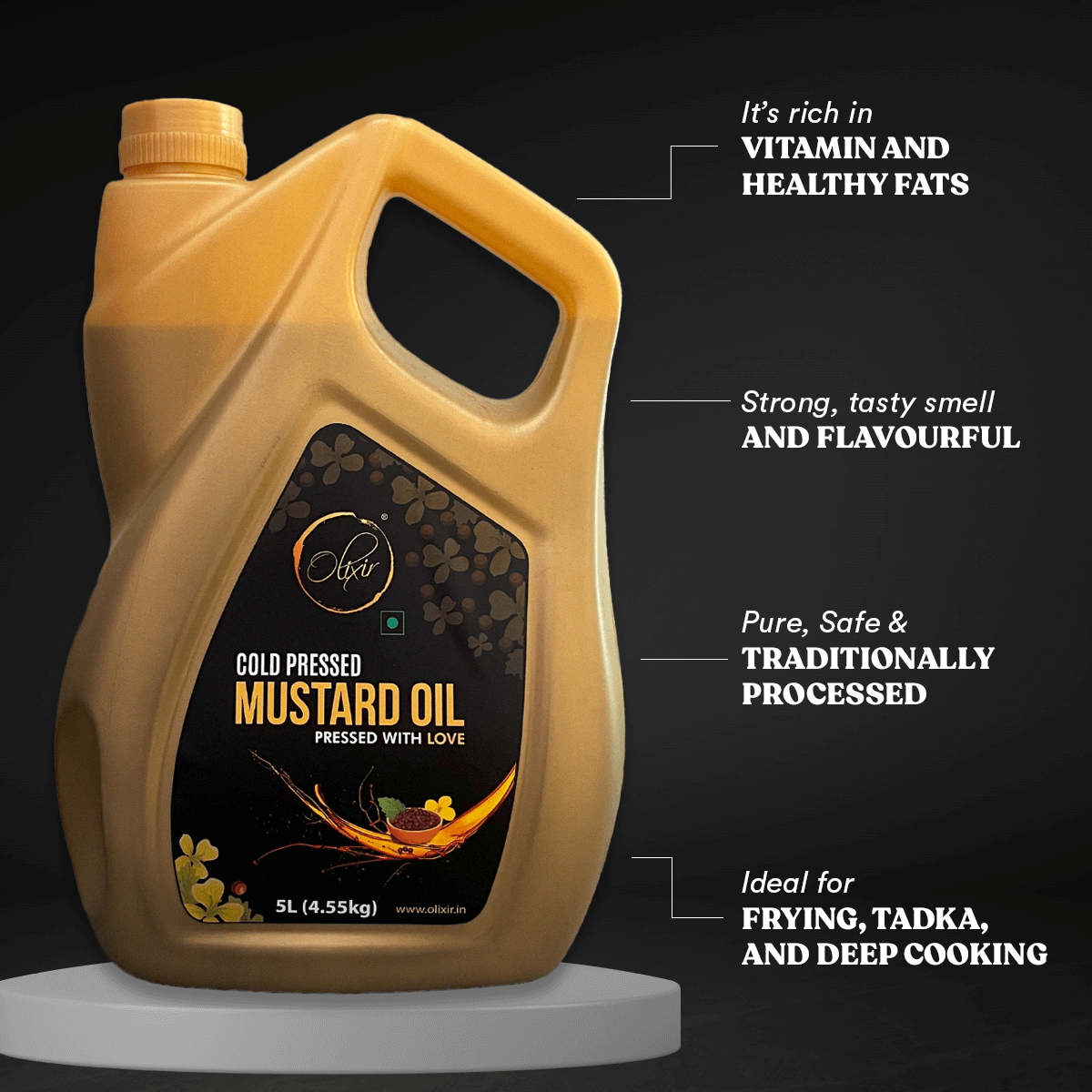 Cold Pressed Mustard Oil (5 Litre)