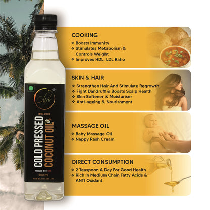 Cold Pressed Coconut Oil (500ml)