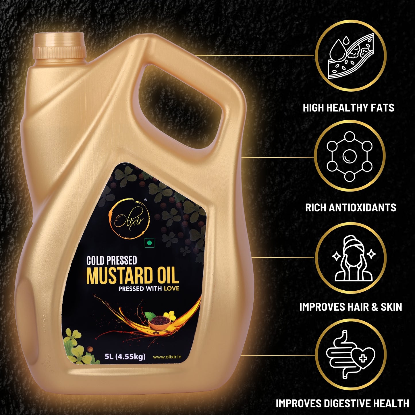 Cold Pressed Mustard Oil (5 Litre)