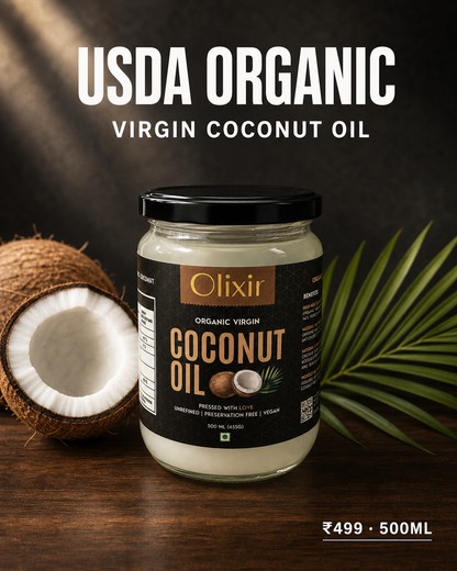 Organic Virgin Coconut Oil — 500ml Glass Jar