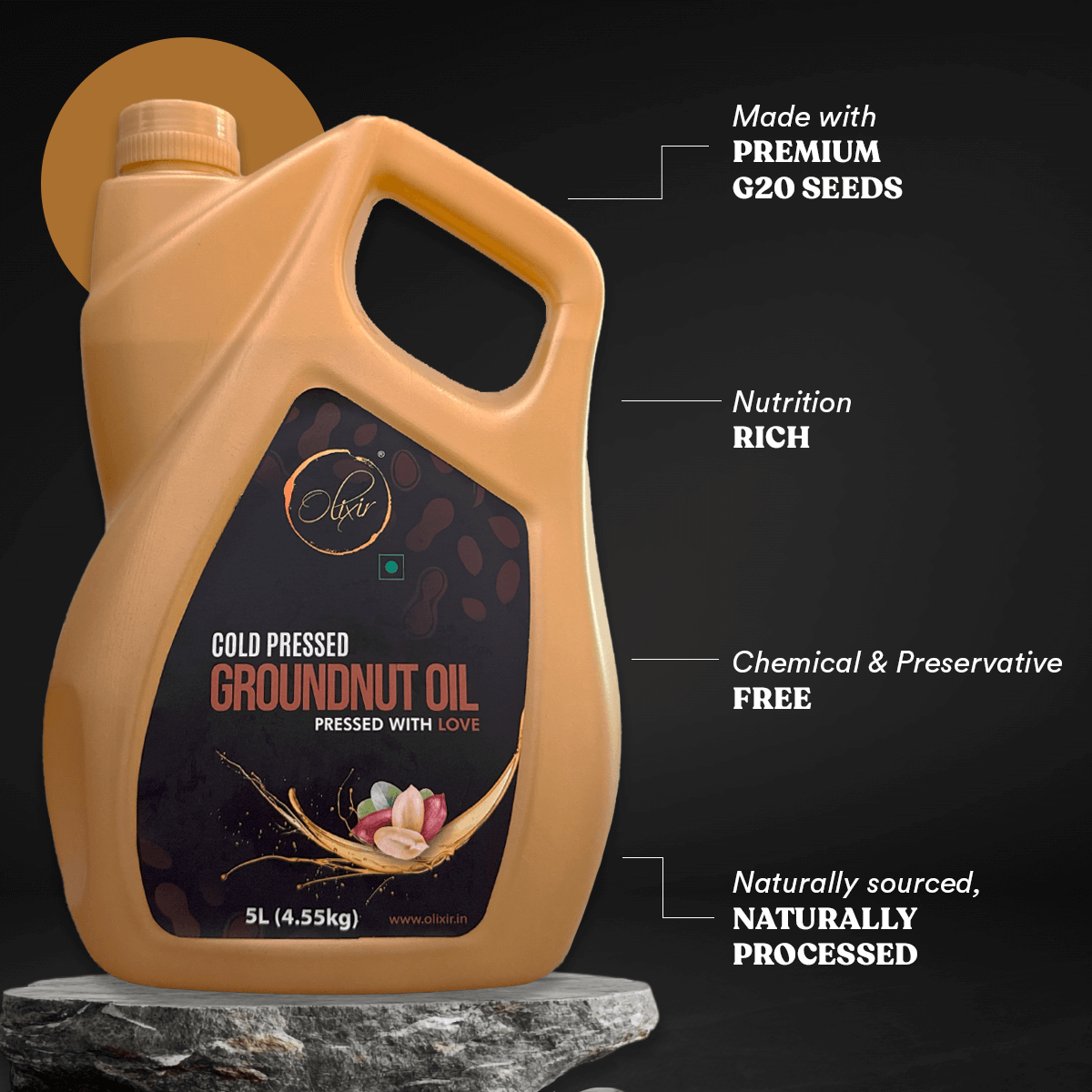 Cold Pressed Groundnut Oil (5 ltr)