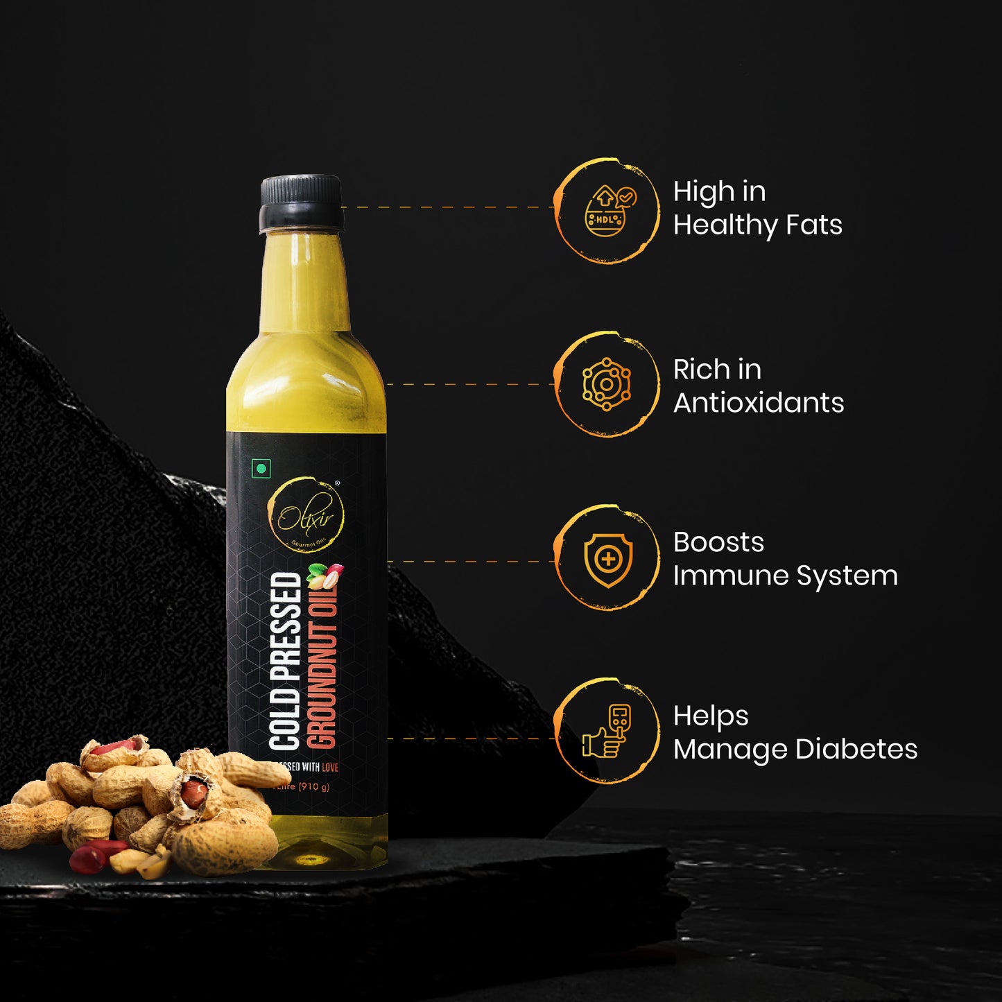 Cold Pressed Groundnut Oil (1 Litre)