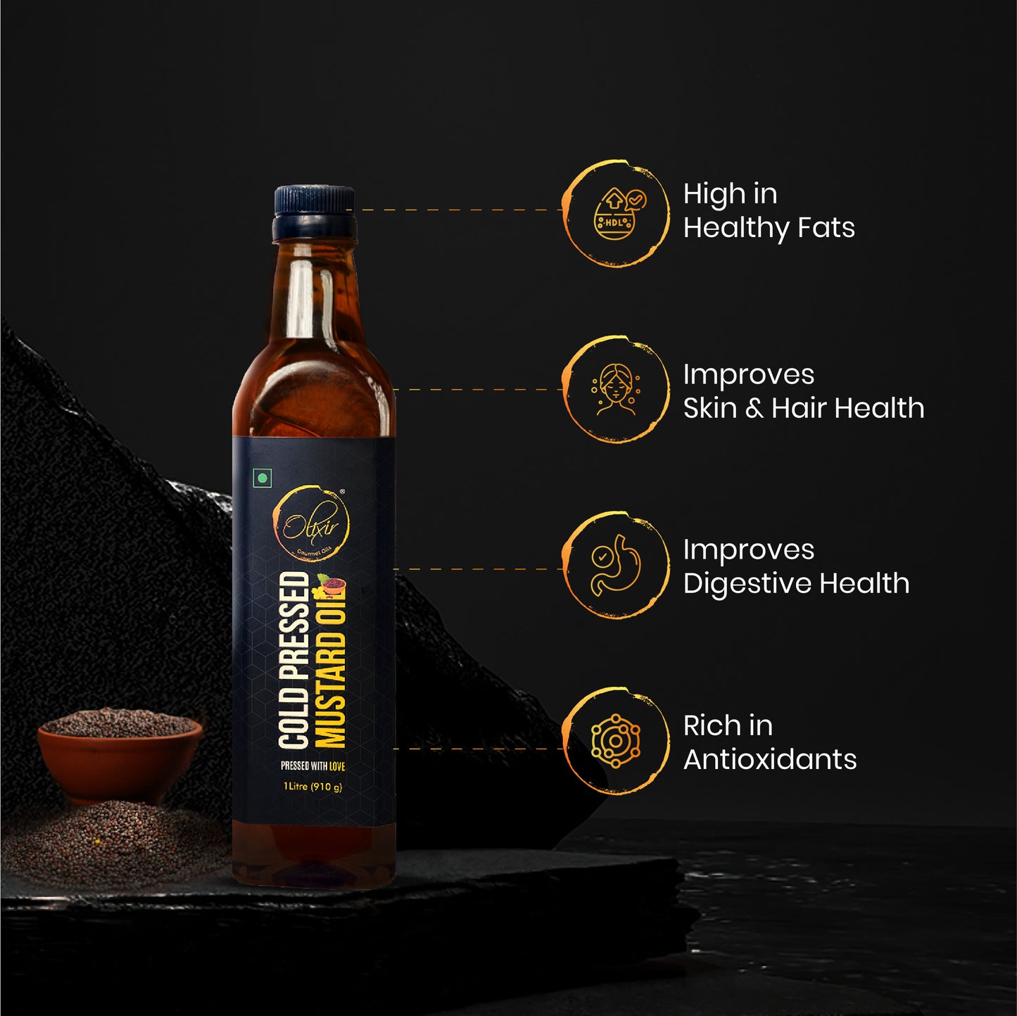 Cold Pressed Mustard Oil  (1 Litre)