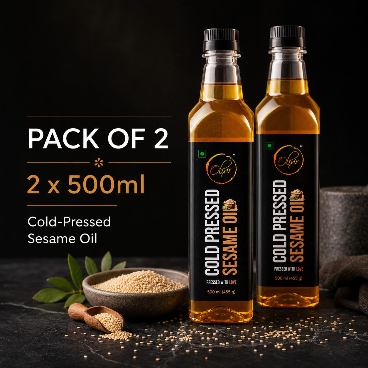 Pure Cold-Pressed Sesame Oil for Mindful Living | Traditionally extracted | No refining | Perfect for modern lifestyle